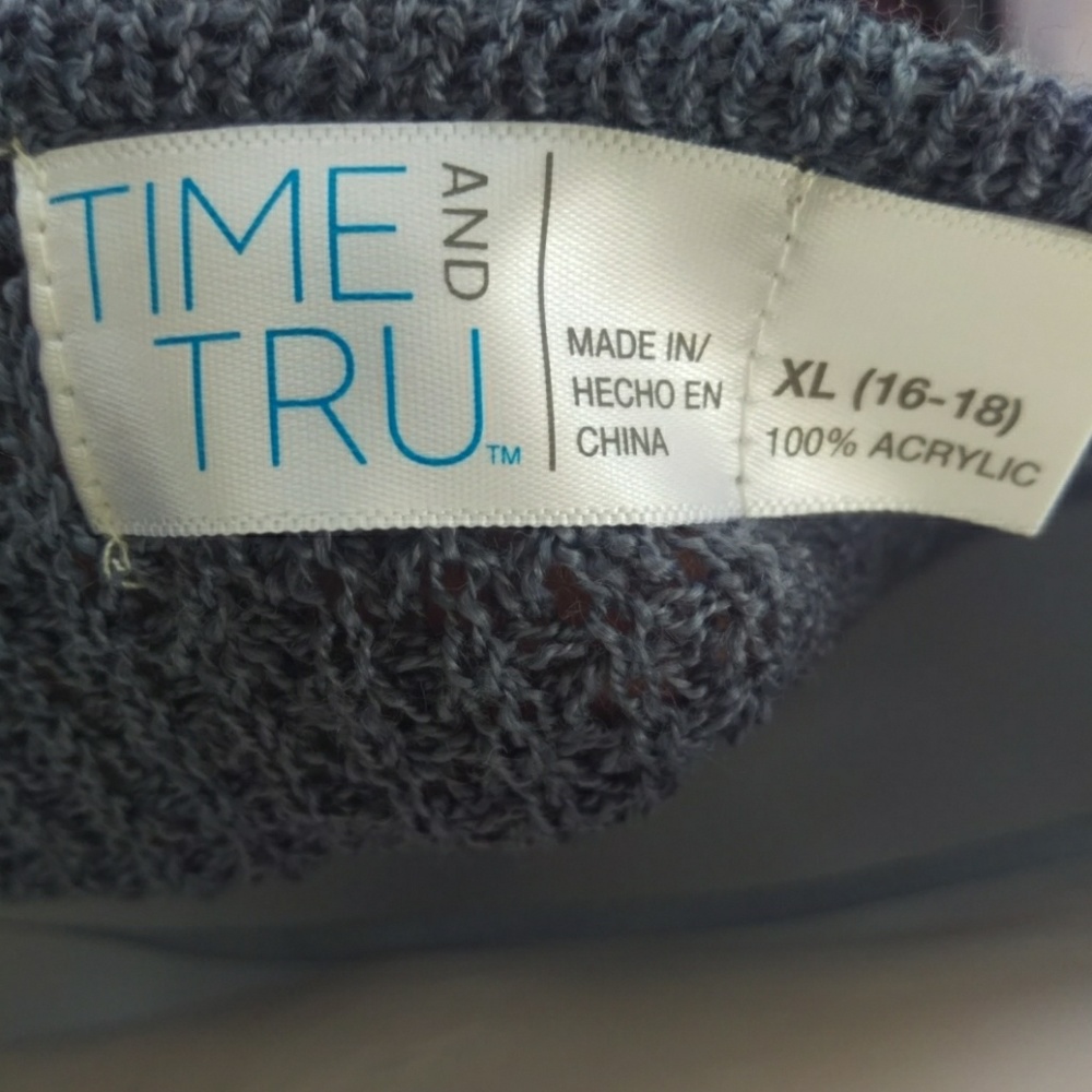 Time and Tru blue waffle knit sweater nwt - Picture 8 of 8
